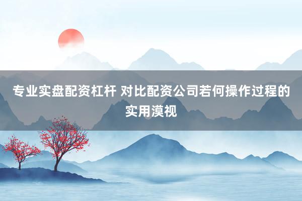 专业实盘配资杠杆 对比配资公司若何操作过程的实用漠视