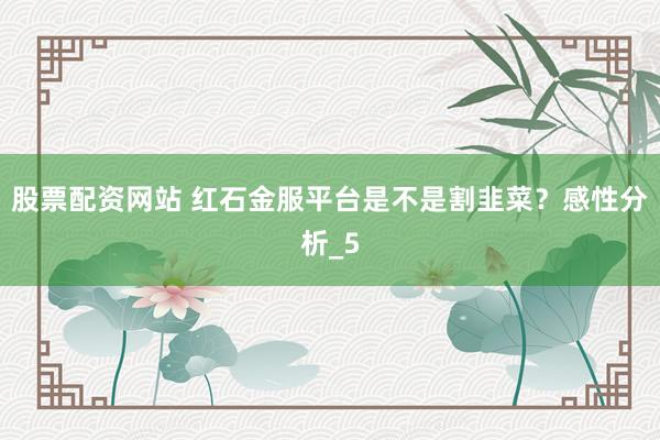 股票配资网站 红石金服平台是不是割韭菜？感性分析_5