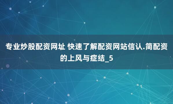 专业炒股配资网址 快速了解配资网站信认.简配资的上风与症结_5