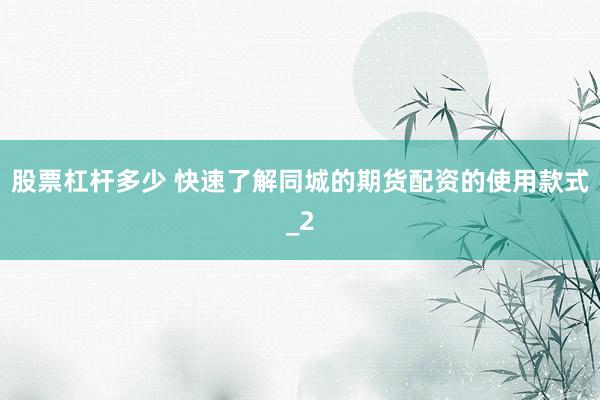 股票杠杆多少 快速了解同城的期货配资的使用款式_2