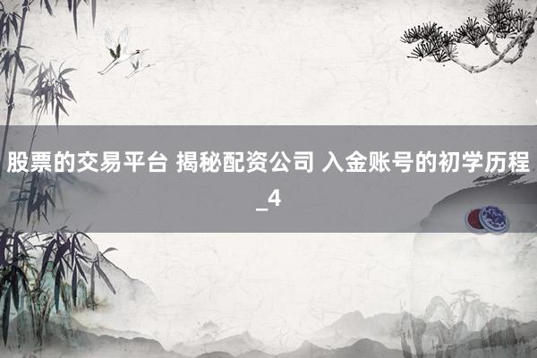 股票的交易平台 揭秘配资公司 入金账号的初学历程_4