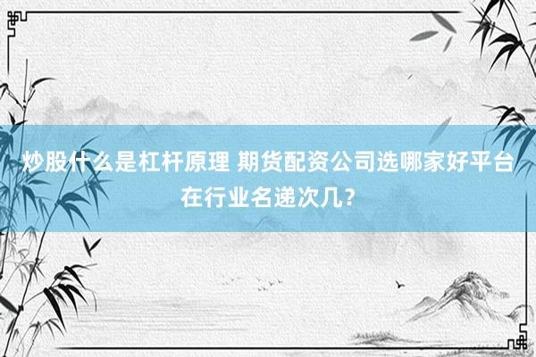 炒股什么是杠杆原理 期货配资公司选哪家好平台在行业名递次几？