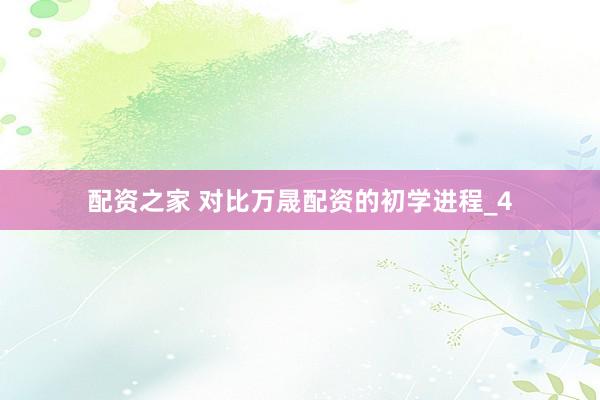 配资之家 对比万晟配资的初学进程_4