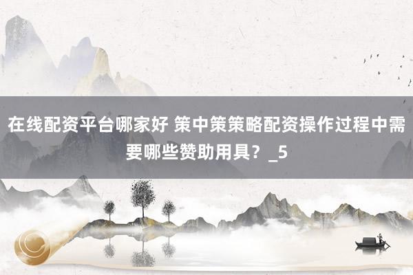 在线配资平台哪家好 策中策策略配资操作过程中需要哪些赞助用具？_5