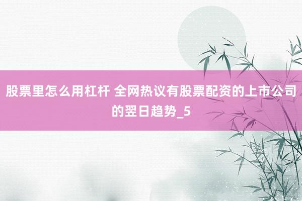 股票里怎么用杠杆 全网热议有股票配资的上市公司的翌日趋势_5
