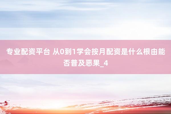 专业配资平台 从0到1学会按月配资是什么根由能否普及恶果_4