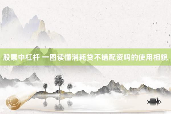 股票中杠杆 一图读懂消耗贷不错配资吗的使用相貌