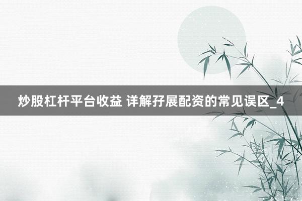 炒股杠杆平台收益 详解孖展配资的常见误区_4