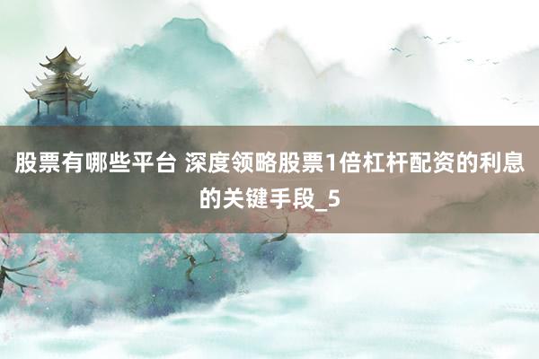 股票有哪些平台 深度领略股票1倍杠杆配资的利息的关键手段_5